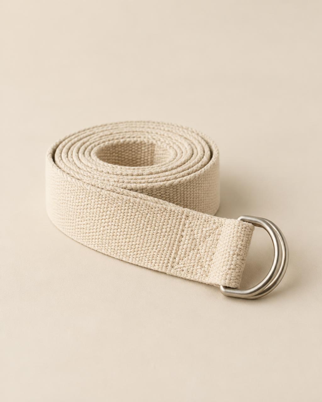 Cotton yoga stretching strap, coiled